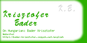 krisztofer bader business card